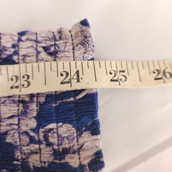 NWT Band of Gypsies B.O.G Collective Womens Small Blue Floral Audrey Cropped Top - Picture 6 of 7